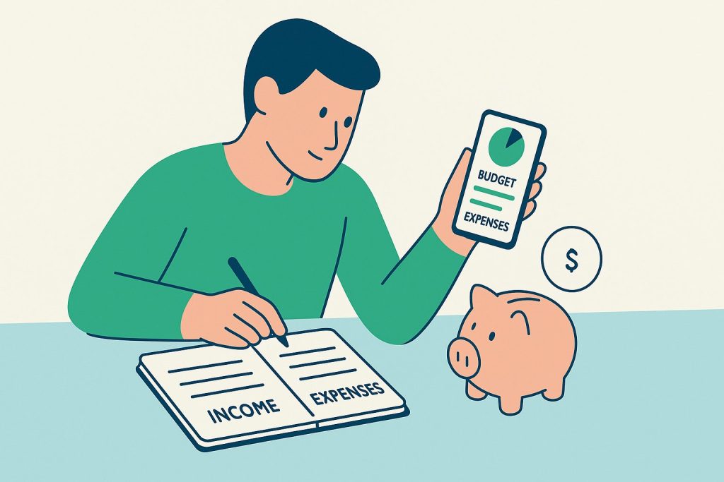 Tracking income and expenses as the first step in how to create a budget