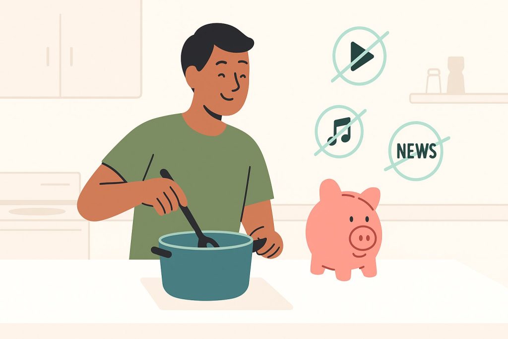 Cutting expenses like dining out and subscriptions when learning how to create a budget