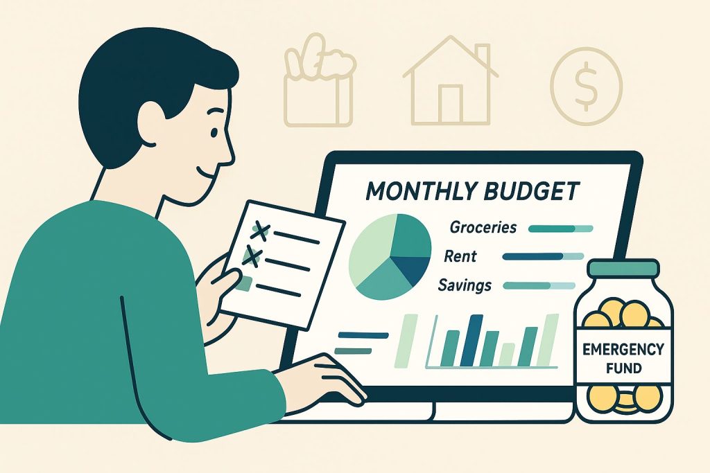 Reviewing and adjusting monthly expenses as part of how to create a budget