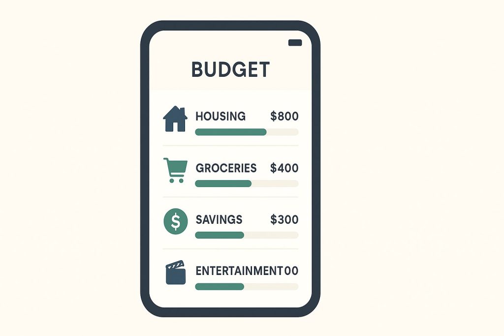 Using a budget template or app to understand how to create a budget in 2025