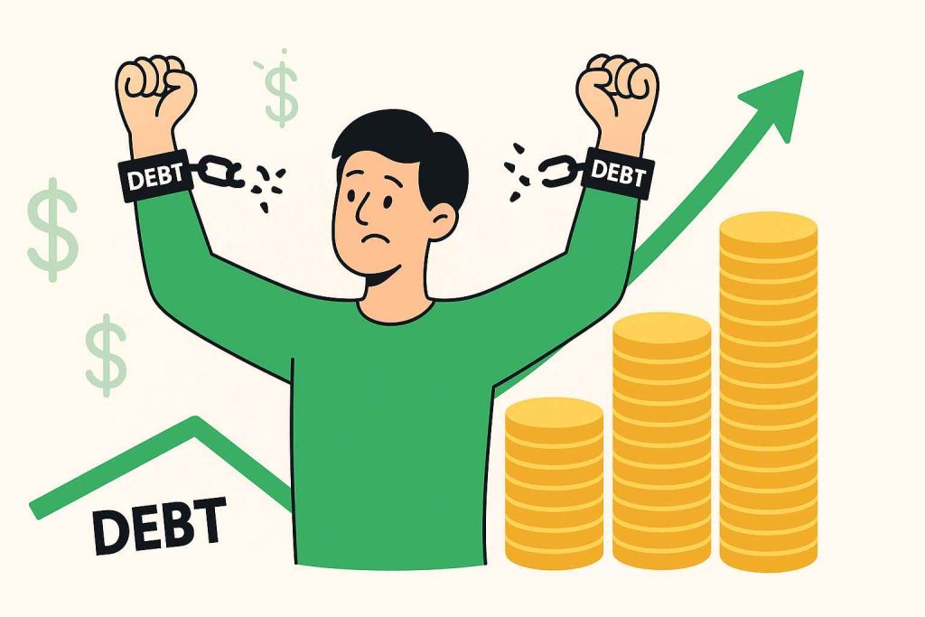 Breaking free from debt illustration symbolizing how to pay off debt fast in 2025