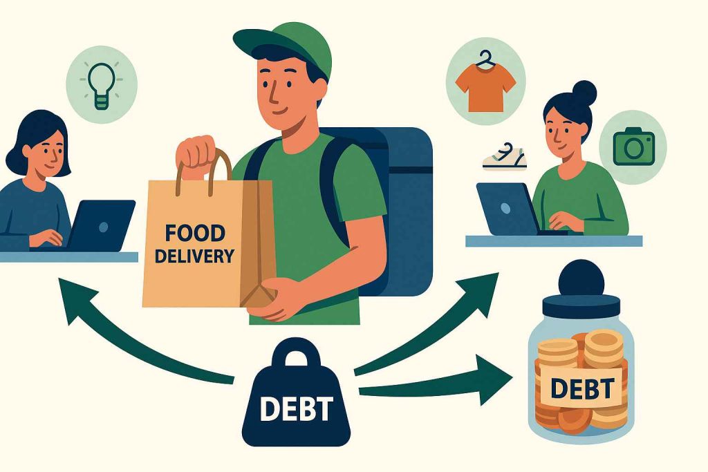 Increasing income with side hustles, freelancing, and selling items to pay off debt fast